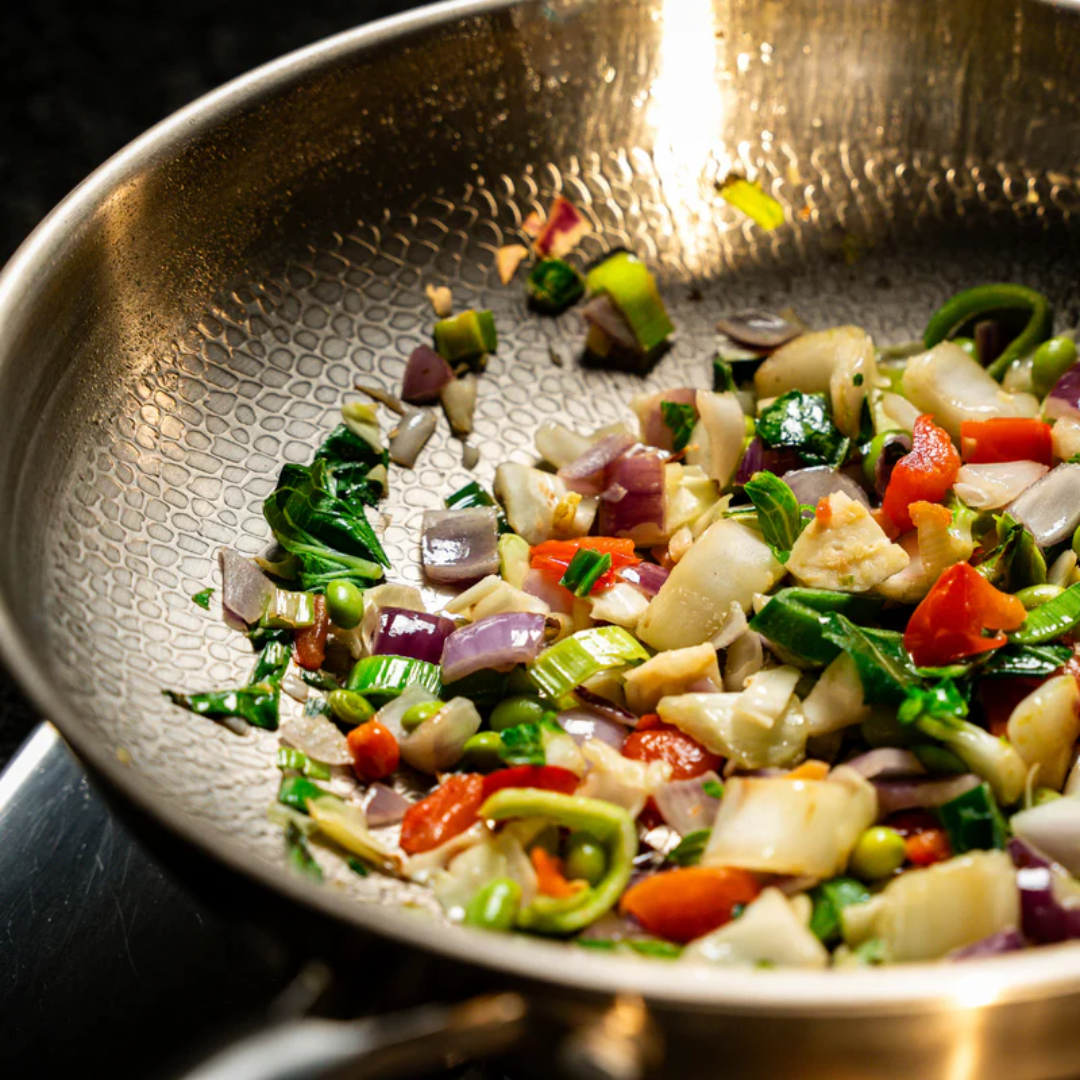 Sartén Wok de titanio con fondo plano