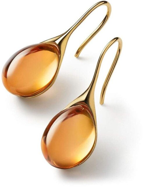 Gull- og silfurkristall eyrnalokkar