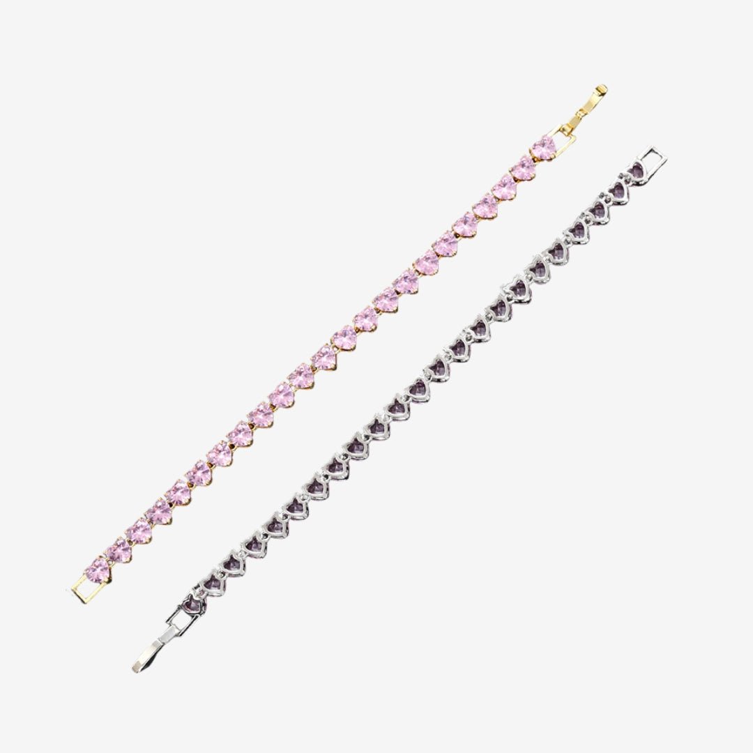 Armband með rósahjartalínu