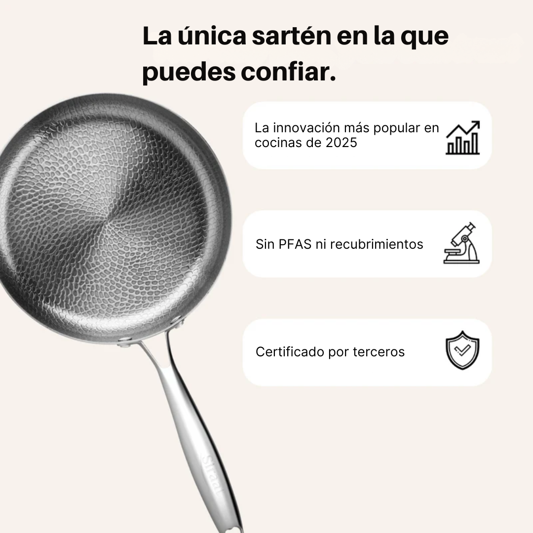 Sartén Wok de titanio con fondo plano