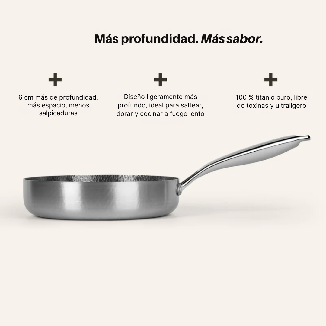 Sartén alta de titanio