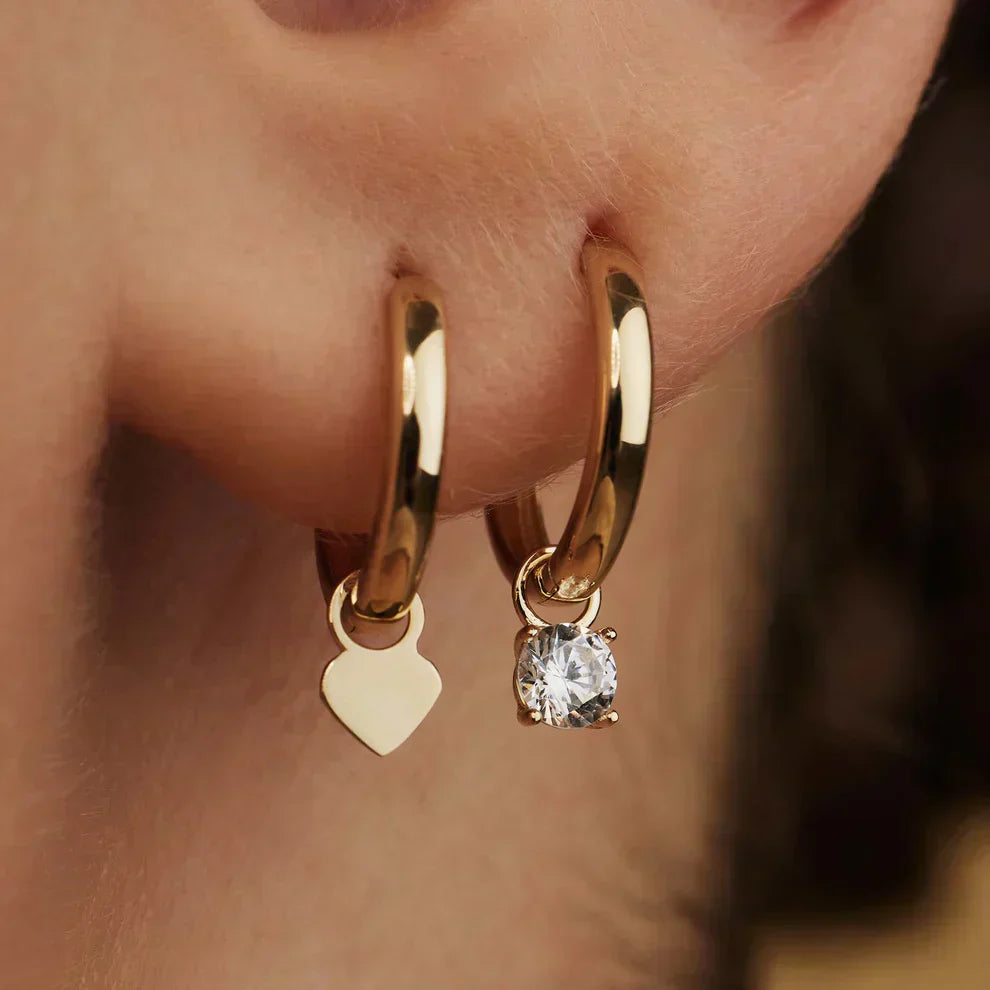 Larmes de Lune Stone Hoop eyrnalokkar